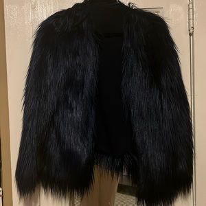 Navy Faux Fur Jacket